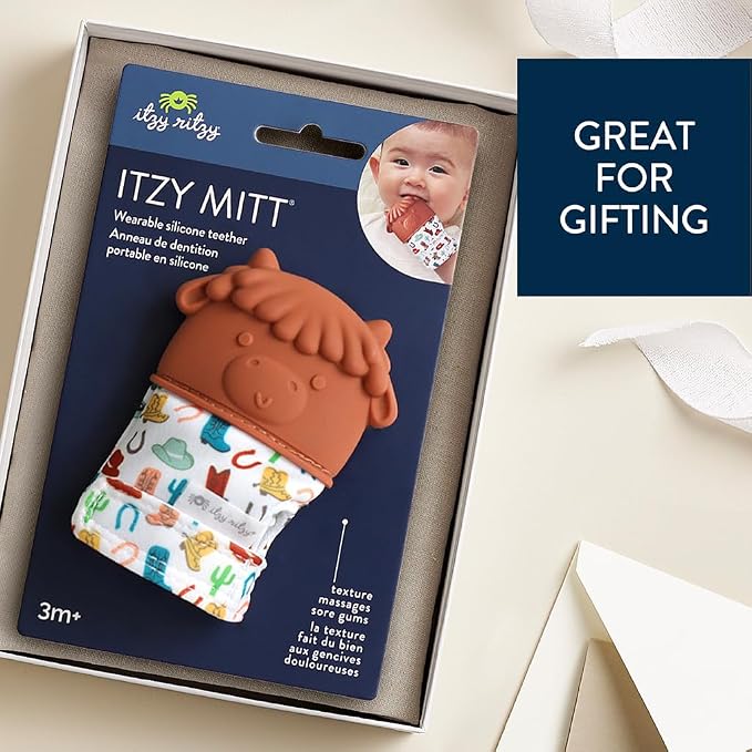 Itzy Ritzy Silicone Teething Mitt, Soothing Infant Teething Mitten - Image 5