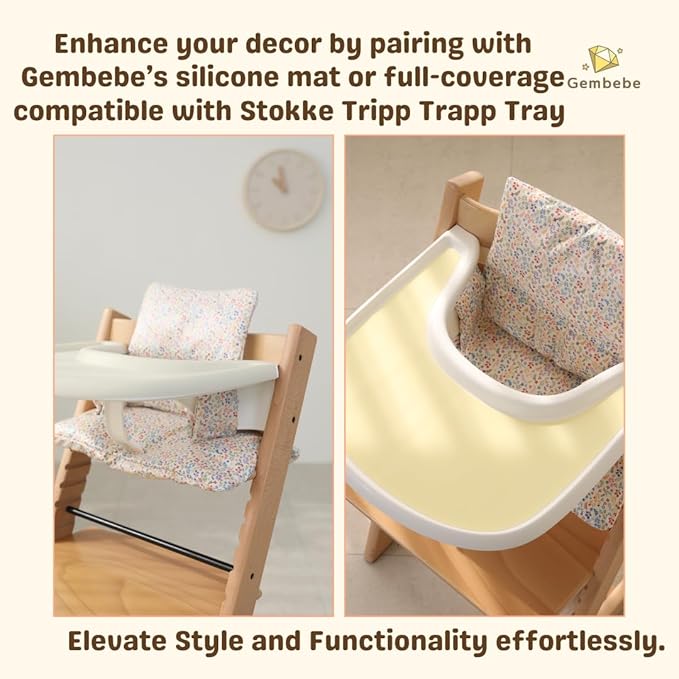 Waterproof & Compatible Stokke Tripp Trapp Cushion Set for Newborn Baby - Easy to Clean Stokke Tripp Trapp Newborn Set - 100% Cotton Stokke High Chair Cushion Set (Mint Bunny / 49.5 Counts)