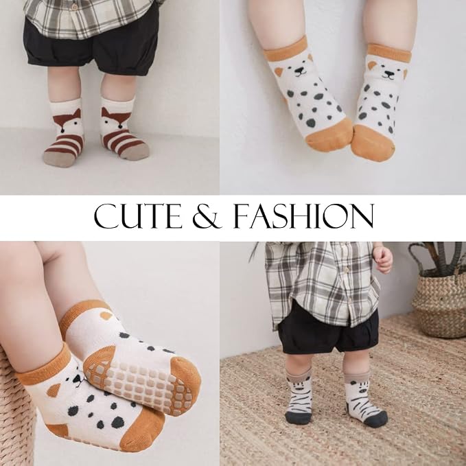 Exegawe Toddler Non Slip Socks, Cute Baby Socks - Image 2