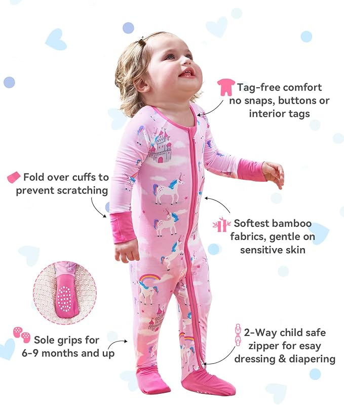 babee Reshinee Viscose derived from bamboo Baby Pajamas Convertible Footie - Image 4