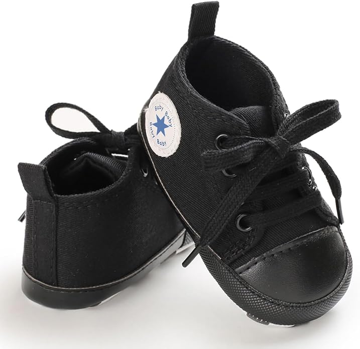 Unisex Baby Girls Boys Canvas High-top Shoes, Newborn Infant Anti-Slip Soft - Image 5