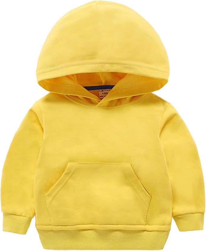Baby Kids Boy Girl Solid Casual Pocket Hoodie Sweatershirt Long Sleeve Pullover by RUIBETYHUA