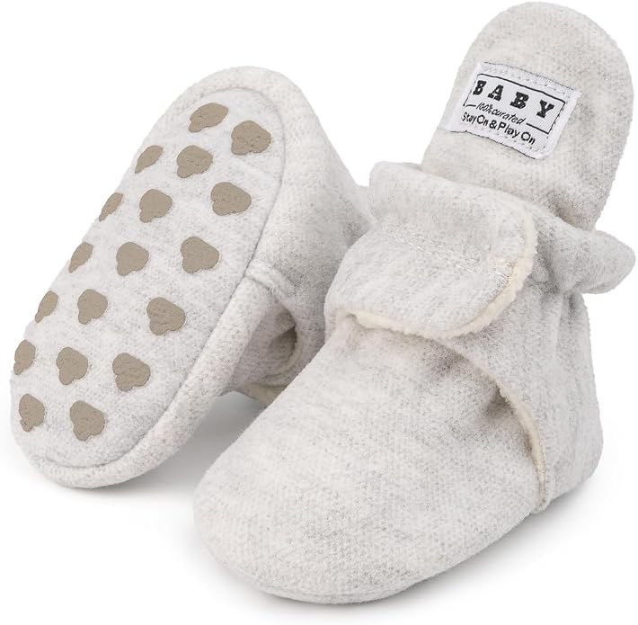 Babelvit Newborn Baby Boy Girl Soft Fleece Booties Stay On Infant Slippers by Babelvit