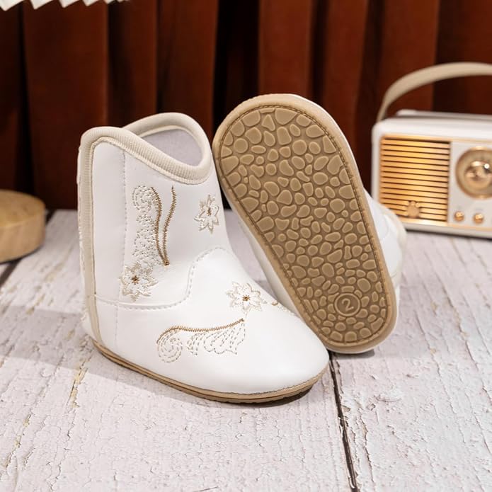 HsdsBebe Baby Boys Girls Western Cowboy Boots Infant Moccasins High Top Booties - Image 3