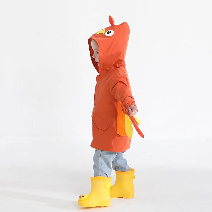 YOUNGER TREE Toddler Baby Boy Girl Duck Raincoat Cute Cartoon Hoodie Zipper - Image 5