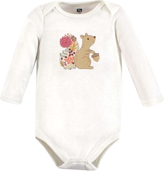 Hudson Baby Baby Girls' Cotton Long-sleeve Bodysuits 3-pack - Image 3