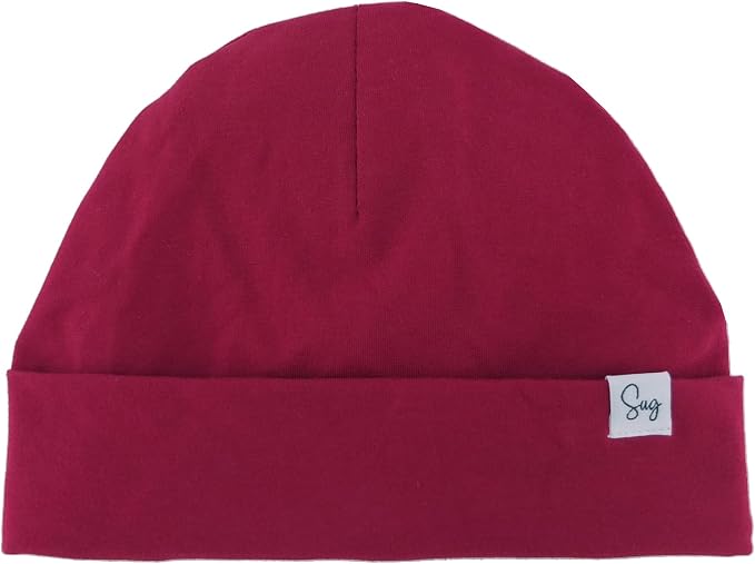Jersey Beanie Hat for Newborn Baby Boys Girls Silky Satin Lined Hats Bonnet by Sugarmelon