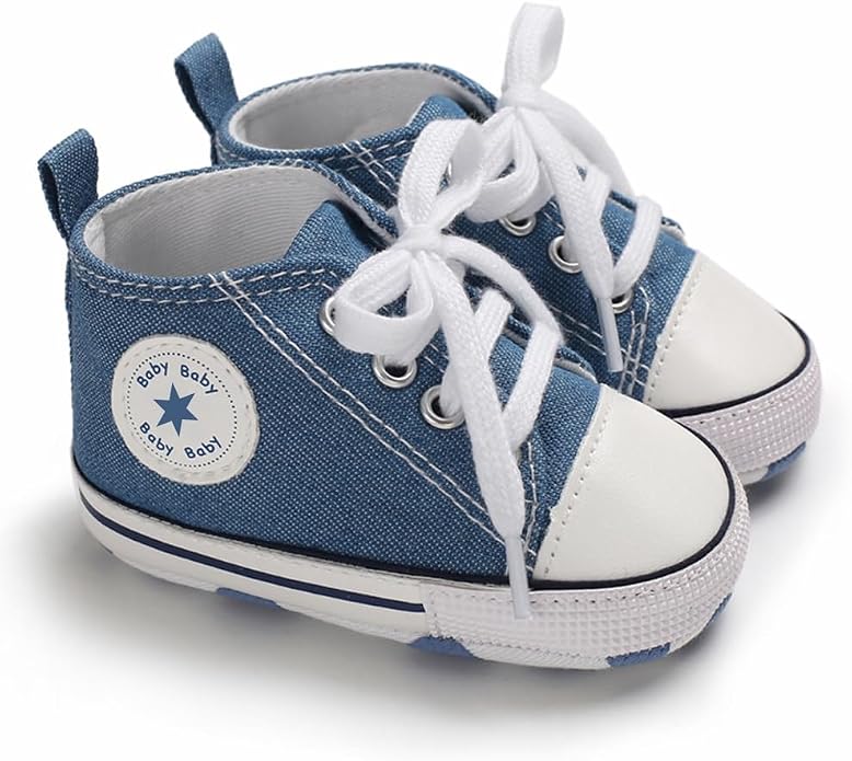 Unisex Baby Girls Boys Canvas High-top Shoes, Newborn Infant Anti-Slip Soft - Image 6