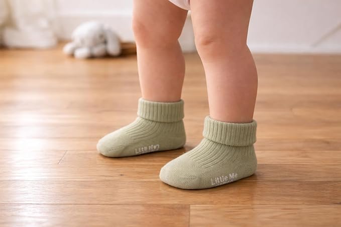 Little Me Baby Socks 16 Pairs | 61% Organic Cotton | Sizes 0-12M & 12-24M | - Image 3