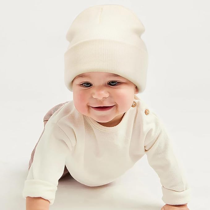 DRESHOW BQUBO 3 Pack Baby Beanies Toddler Kids Winter Hats Soft Knit Hat - Image 7