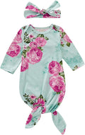 Newborn Baby Girl Floral Sleep Gown Headband Sleepwear Outfit by Merqwadd