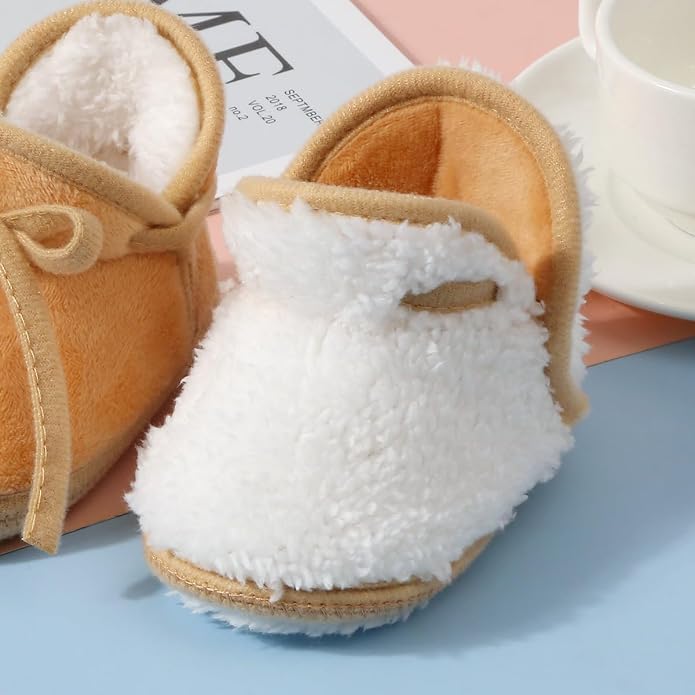 Baby Booties Newborn Fleece First Walking Shoes Non-Slip Sole Slippers Cozy - Image 4