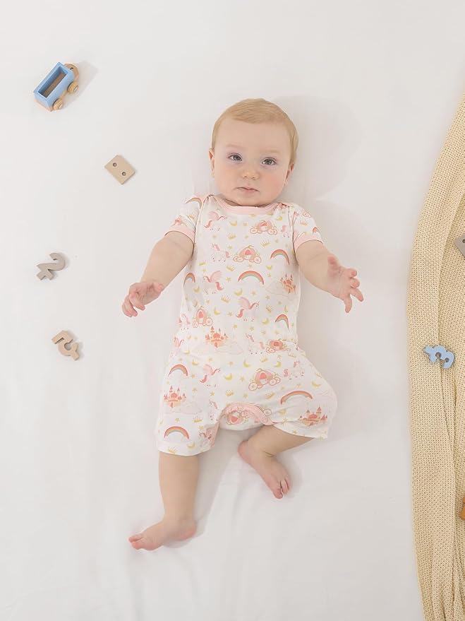 GUISBY Baby Rayon Romper Pajamas, 0-24M | Silky Soft Feel，Snap Closure，Footless - Image 3