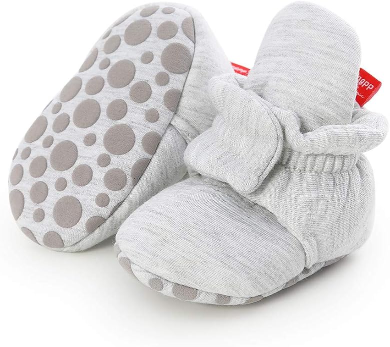 Infant Baby Boys Girls Cozy Fleece Booties Stay on Slippers Non Slip Soft by Bellocasa