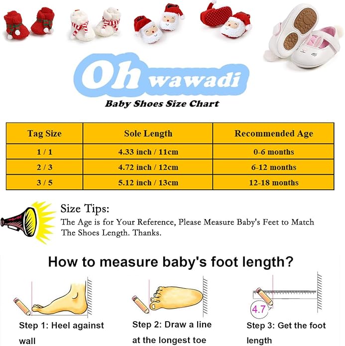 Ohwawadi Infant Baby Boys Girls Slippers Cozy Fleece Booties Soft Bottom Warm - Image 7