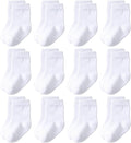 Baby Crew Socks 12-Pack Cotton Newborn Baby Boys Girls Socks 0-3T | Combed by Unknown
