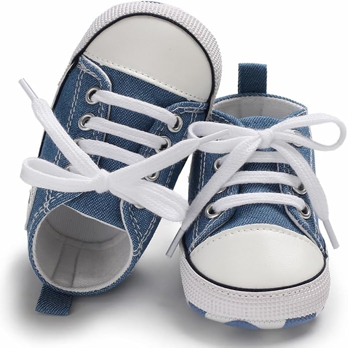 Unisex Baby Girls Boys Canvas High-top Shoes, Newborn Infant Anti-Slip Soft - Image 4