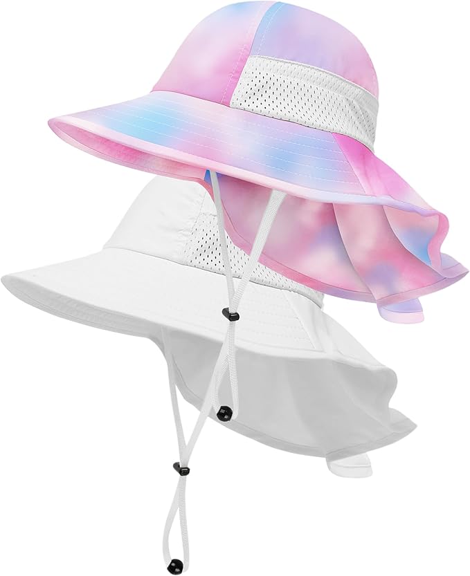 Toddler Baby Sun Hat Kids Summer Beach Essentials Adjustable Beach Hats by HONGTEYA
