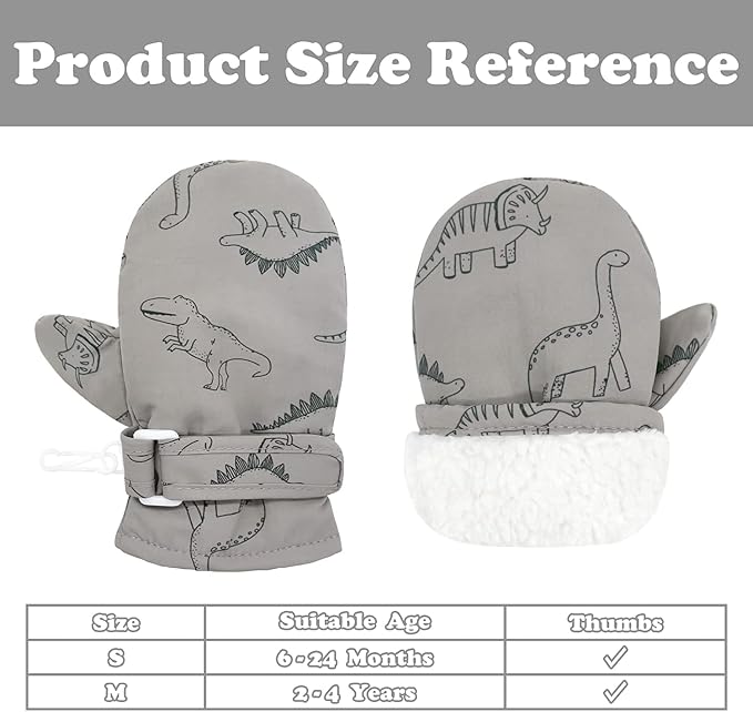 Toddler Gloves Kids Mittens Winter Warm Lined Fleece Gloves Waterproof Snow - Image 4