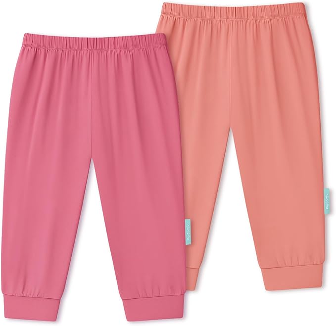 PurComfy Supersoft Baby Pants, 2-Pack Premium Bamboo Viscose Jogger Pants, Elastic Waist, Unisex 0-24 Months