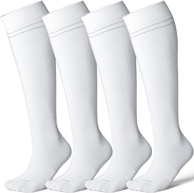 LEVSOX Viscose Made from Bamboo Compression Socks for Pregnant Women 20-30 mmHg Knee High Cute Mens Supports Socks for Travel