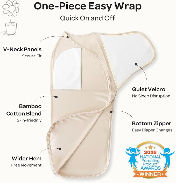 Momcozy Swaddles for Newborns, Quiet Fastener Swaddle for Infant 0-3 Months | - Image 2