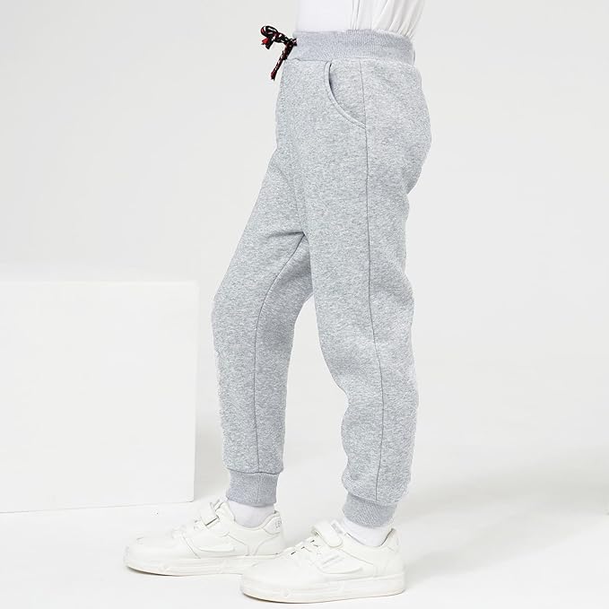 3 Pack Boy's and Girl's Fleece Pull on Jogger Sweatpant with Pockets and Drawstring 2-13 Years