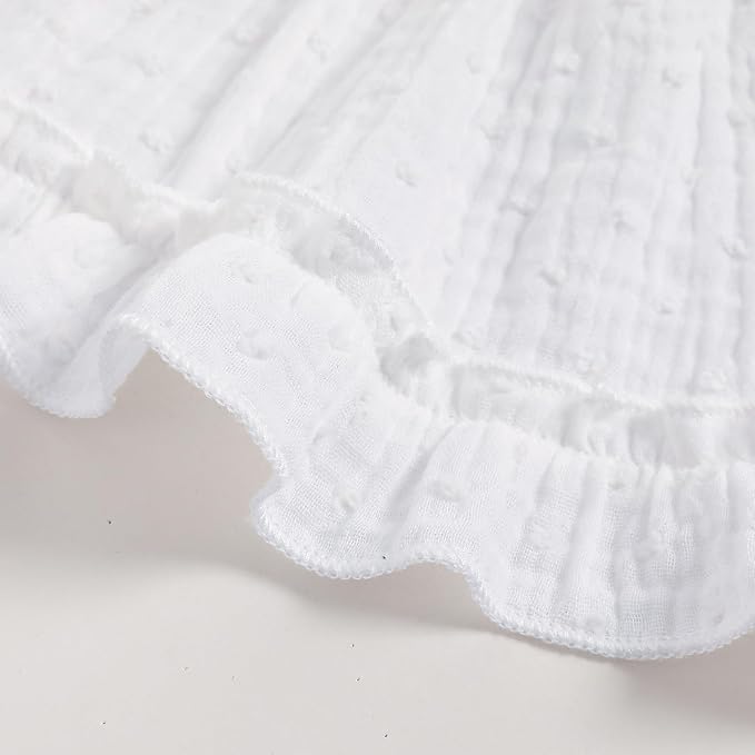 GRNSHTS Baby Girl Romper Dress, Puff Sleeve Smocked Outfit - Image 6