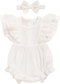 TITKKOP Ruffle Bubble Romper for Baby Girl | One-Piece Shorts Jumpsuit | Summer by TITKKOP