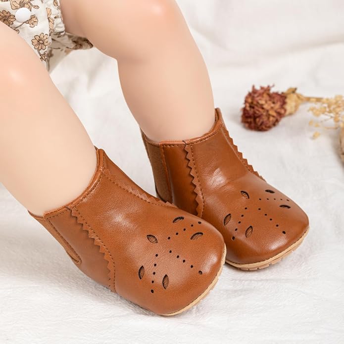 Meckior Baby Girls Cowboy Tassel Boots Side Zipper Moccasins Soft Bottom - Image 3
