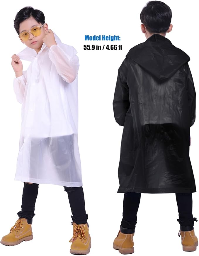 Kids Rain Jacket, 2 Pack Rain Ponchos - Image 6