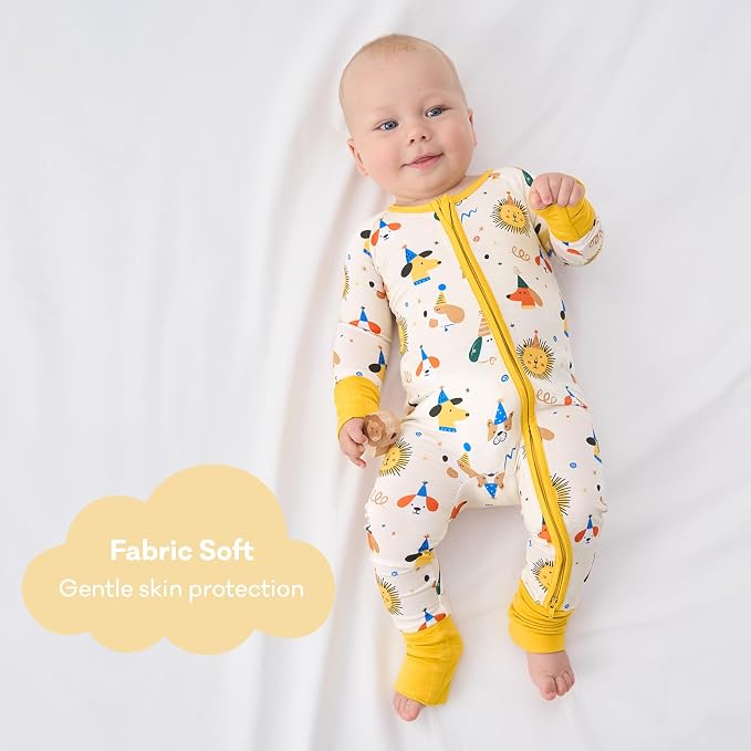 pureborn Baby Sleeper Viscose from Bamboo Zipper Footies 0-24 Months - Image 3