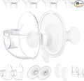 Two Complete Sets Compatible with Momcozy M5 Breast Pump Replacement Parts, 24mm Collection Cup and 15/17/19/21mm 8pcs Flange Size Kit for M5 only, not Other Models