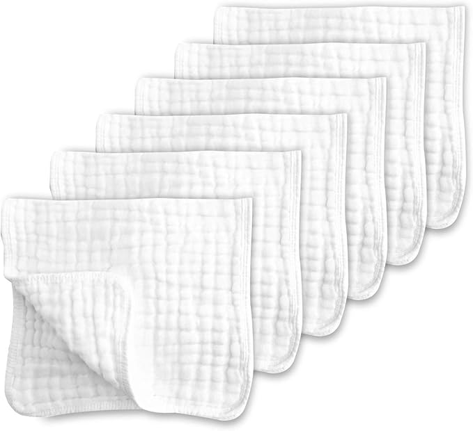 CottCare Muslin Burp Cloths for Baby 100% Cotton Large 20''X10'' 6 Layers by CottCare