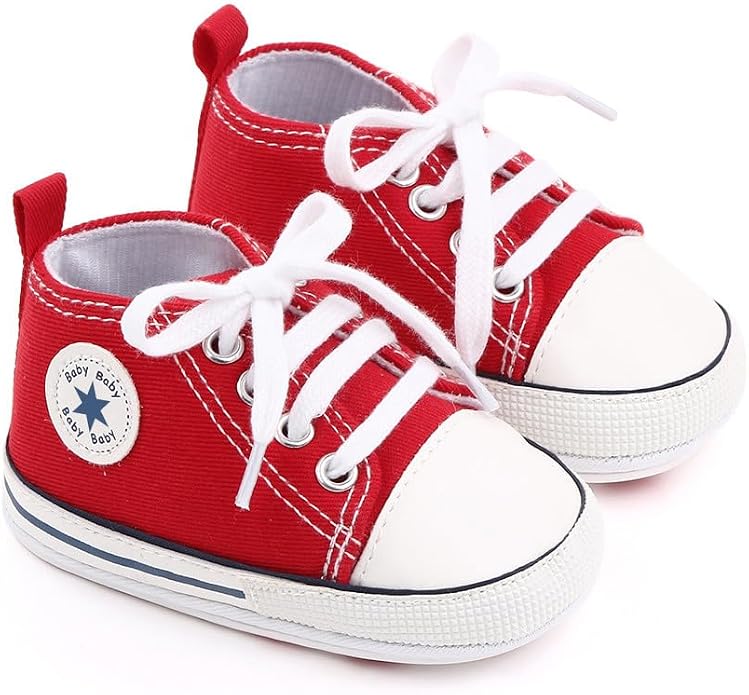 Unisex Baby Girls Boys Canvas High-top Shoes, Newborn Infant Anti-Slip Soft - Image 4