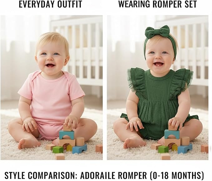 TITKKOP Ruffle Bubble Romper for Baby Girl | One-Piece Shorts Jumpsuit | Summer - Image 4