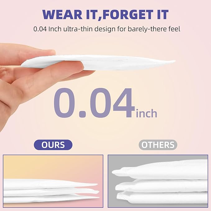 Disposable Nursing Pads, SEEDNUR Breast Pads for Leaking Milk 100 Count, 0.04cm Ultra-Thin, Ultra-Absorbent, No Shedding, Individually, Soft & Breathable Nipple Pads Breastfeeding Essentials for Moms