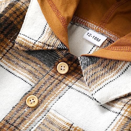 Toddler Baby Boy Long Sleeve Shirt Flannel Buffalo Plaid Shirts Button Down - Image 5