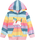 Baby Girl Zip-up Jacket Rainbow Unicorn Cotton Hoodie Sweatshirt Toddler Fall by Popshion