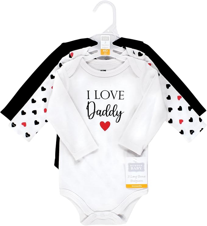 Hudson Baby Baby Girls' Cotton Long-sleeve Bodysuits 3-pack - Image 2