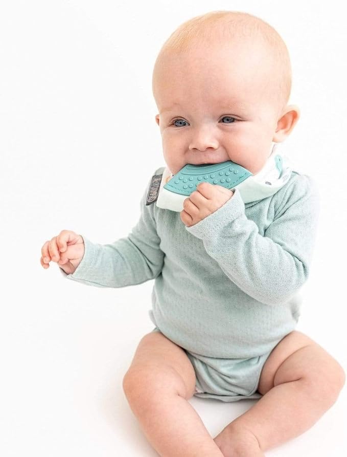 Cheeky Chompers Neckerchew Teething Bib, 2-in-1 Bandana Style Bib w/Food Grade - Image 5