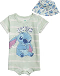 Disney Baby Boys' 2-Piece Romper and Bucket Hat Set Newborn to Infant by Disney