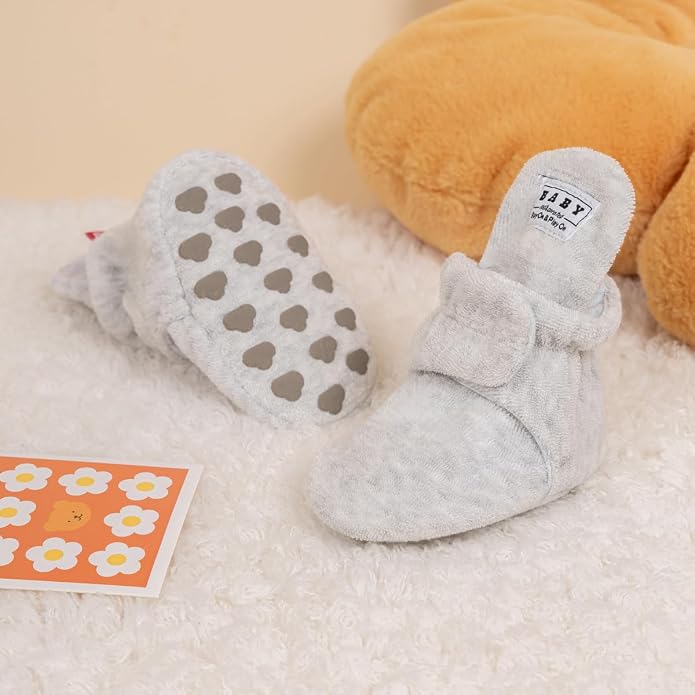 Sawimlgy Newborn Infant Baby Girl Boy Cotton Booties Stay On Sock Slippers Soft - Image 4