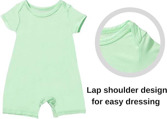 GUISBY Baby Rayon Romper Pajamas, 0-24M | Silky Soft Feel，Snap Closure，Footless - Image 2