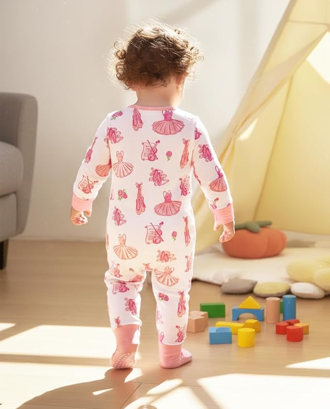 babee Reshinee Viscose Derived from Bamboo Baby Footie Pajamas Convertible - Image 9