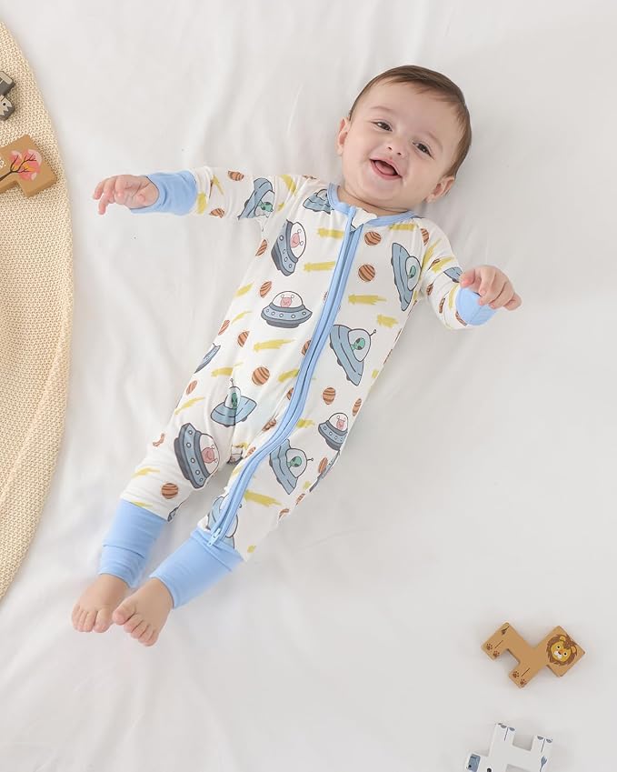 GUISBY Baby Footless Pajamas, Rayon of Bamboo, NB-2T | Rayon of bamboo softness - Image 6