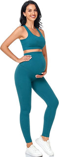 Women's Maternity 2 Piece Outfit Set - Bra & Shorts for Pregnancy - Yoga workout Lounge Wear Sets