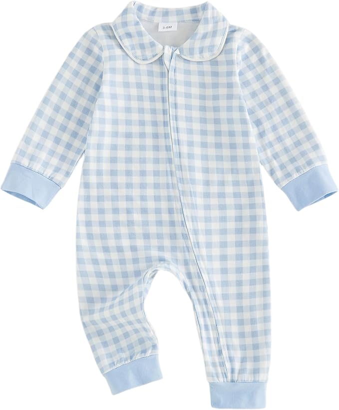 Seyurigaoka Newborn Baby Boy Girl Romper Long Sleeve Zipper Jumpsuit by SEYURIGAOKA