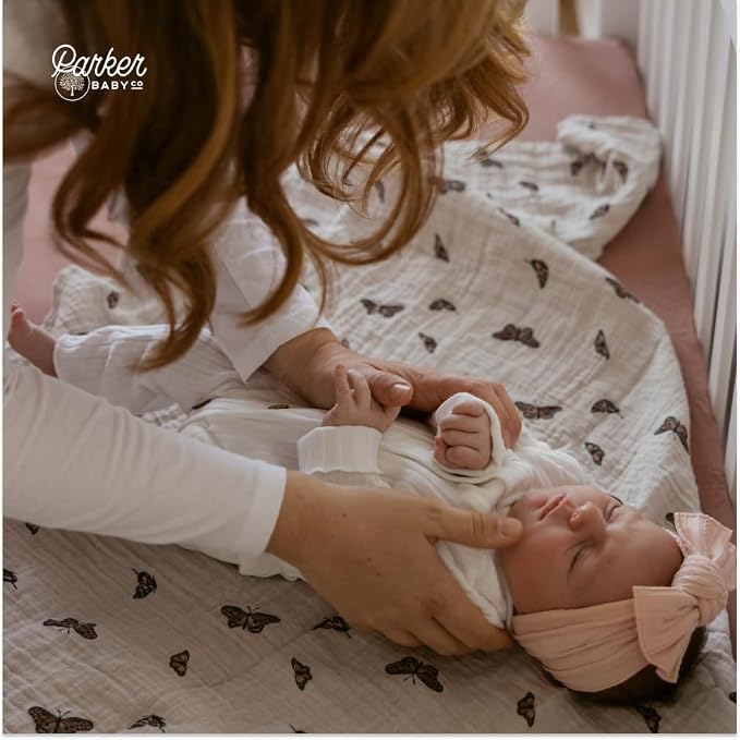 Parker Baby Co. Soft Muslin Baby Swaddle Blankets, 3 Pack - Image 6