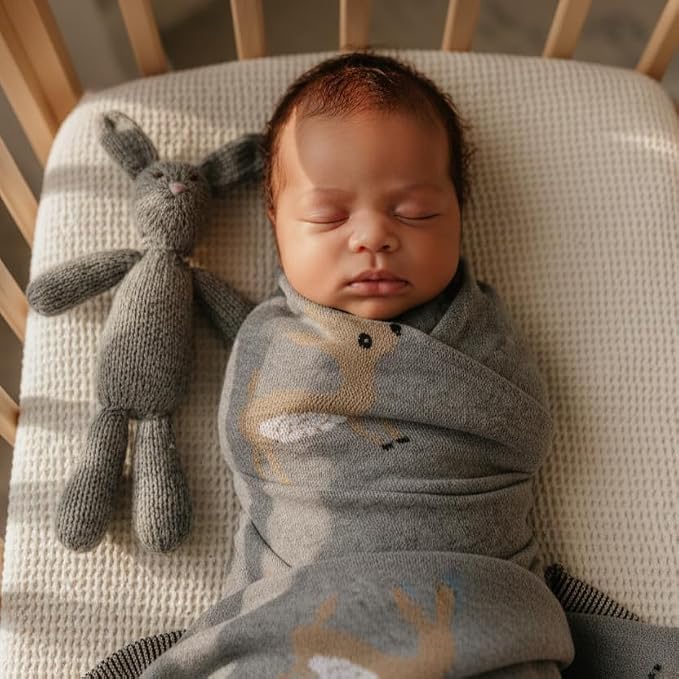 Knit Baby Swaddle Blanket - Image 4